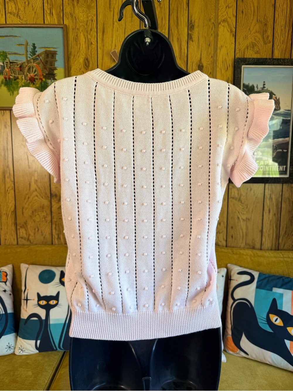Light Pink Ruffle Sleeve Sweater - Picture 14 of 14